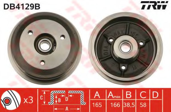 Тормозной барабан TRW DB4129B