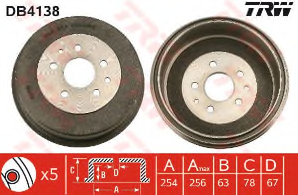 Тормозной барабан TRW DB4138