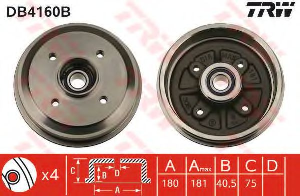 Тормозной барабан TRW DB4160B