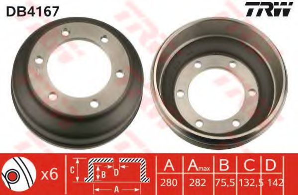 Тормозной барабан TRW DB4167