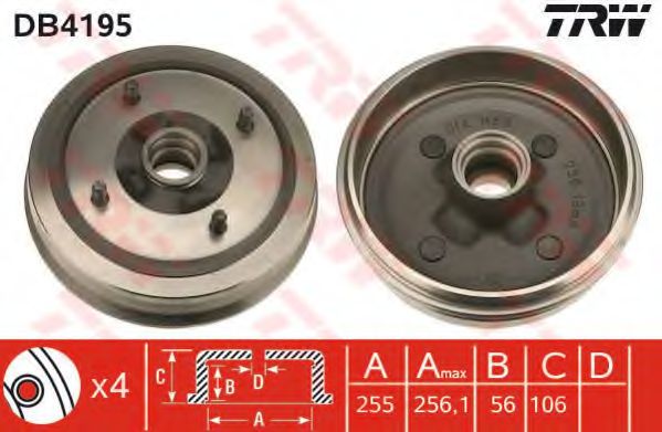 Тормозной барабан TRW DB4195