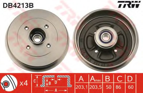 Тормозной барабан TRW DB4213B
