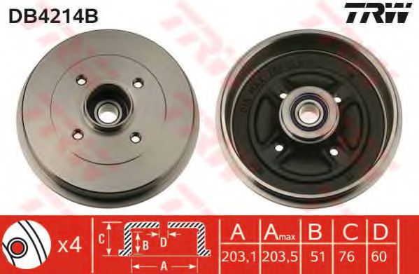 Тормозной барабан TRW DB4214B