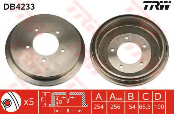 Тормозной барабан TRW DB4233