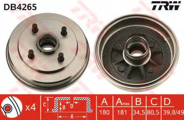 Тормозной барабан TRW DB4265