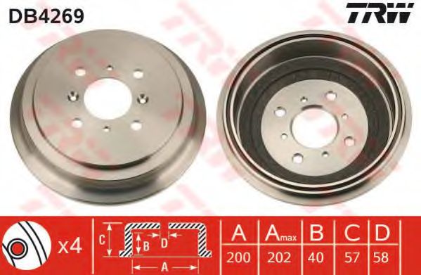 Тормозной барабан TRW DB4269