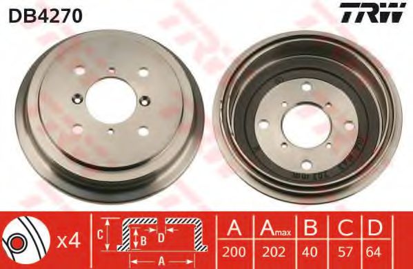 Тормозной барабан TRW DB4270