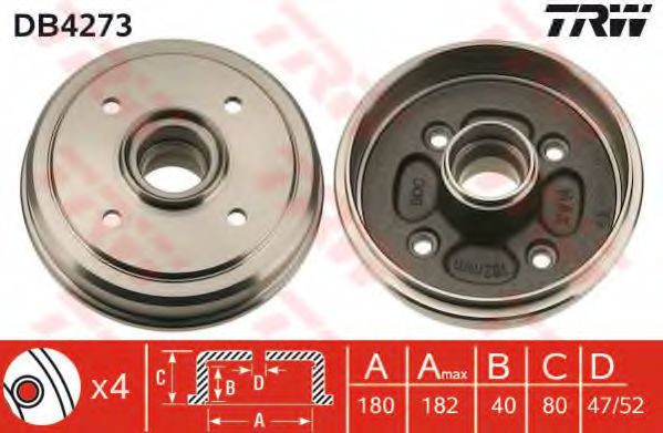 Тормозной барабан TRW DB4273