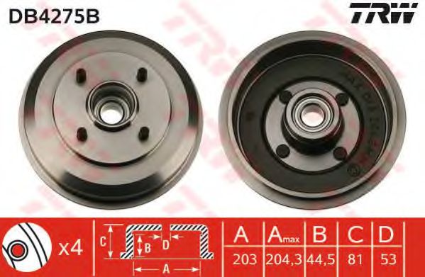 Тормозной барабан TRW DB4275B