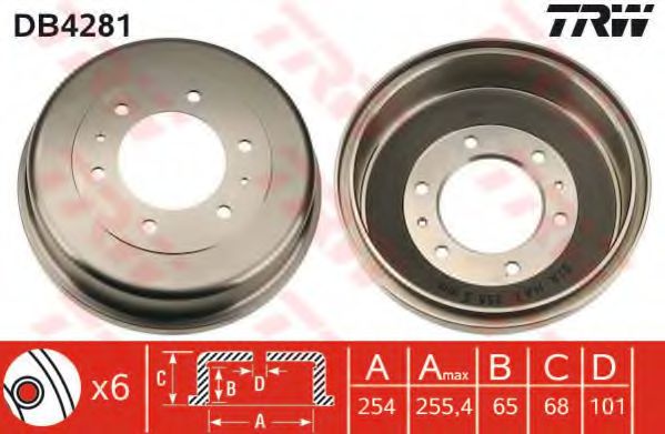 Тормозной барабан TRW DB4281