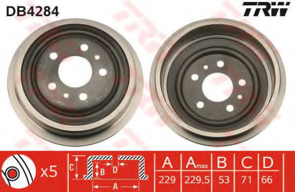 Тормозной барабан TRW DB4284