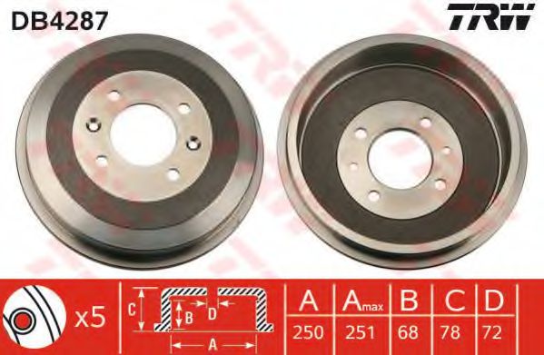 Тормозной барабан TRW DB4287