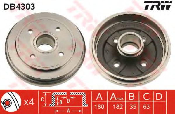 Тормозной барабан TRW DB4303