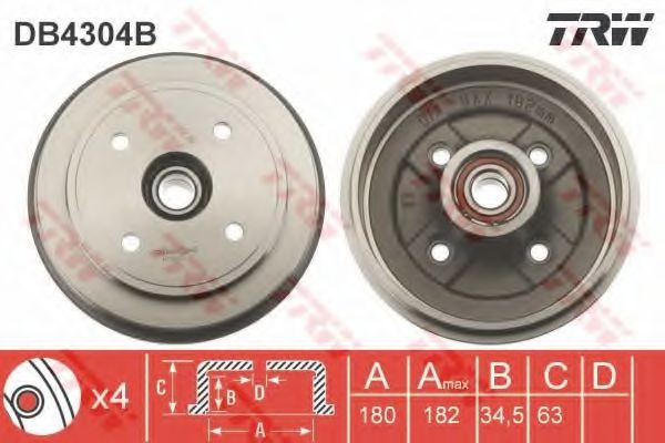 Тормозной барабан TRW DB4304B