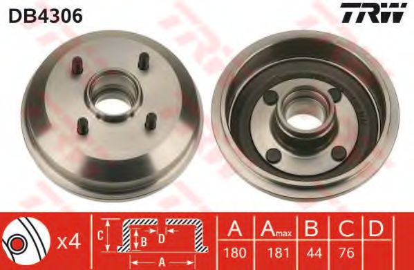 Тормозной барабан TRW DB4306