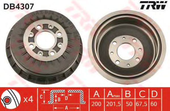 Тормозной барабан TRW DB4307