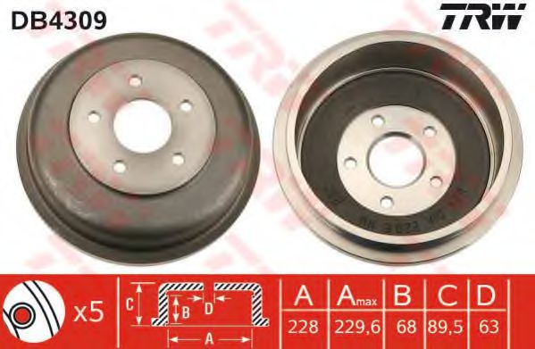 Тормозной барабан TRW DB4309