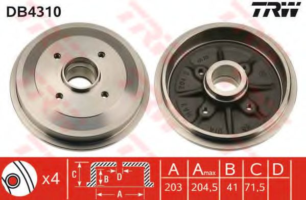 Тормозной барабан TRW DB4310