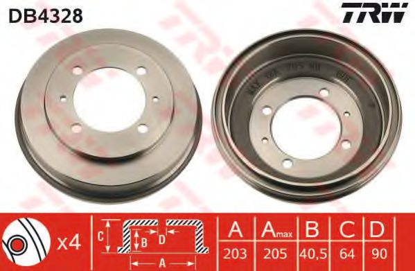 Тормозной барабан TRW DB4328