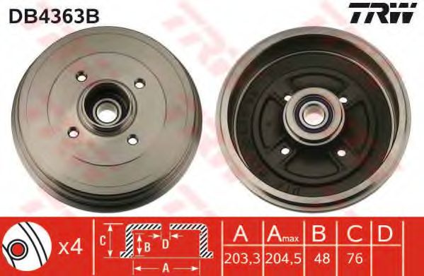 Тормозной барабан TRW DB4363B