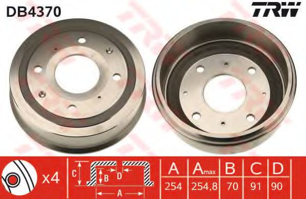 Тормозной барабан TRW DB4370