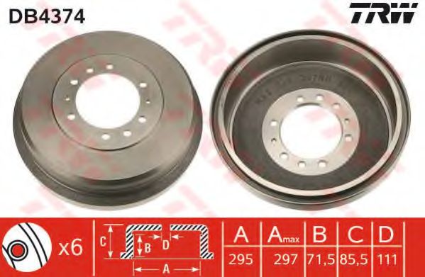 Тормозной барабан TRW DB4374