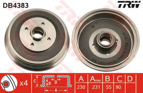 Тормозной барабан TRW DB4383