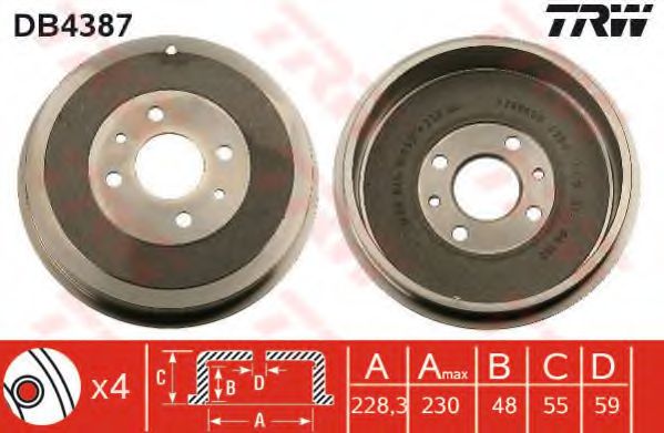 Тормозной барабан TRW DB4387