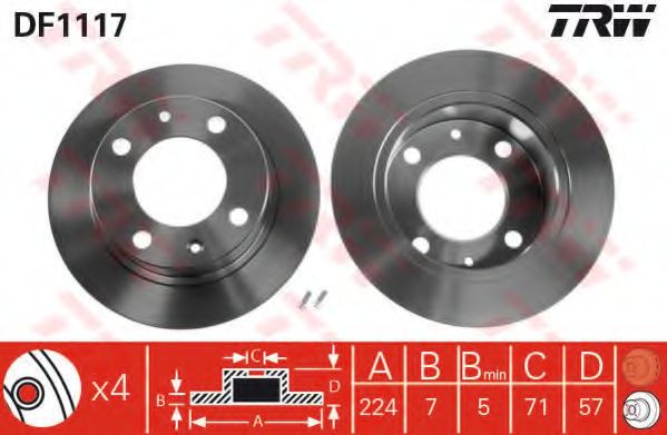 Тормозной диск TRW DF1117