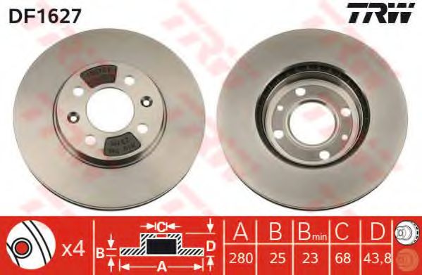 Тормозной диск TRW DF1627