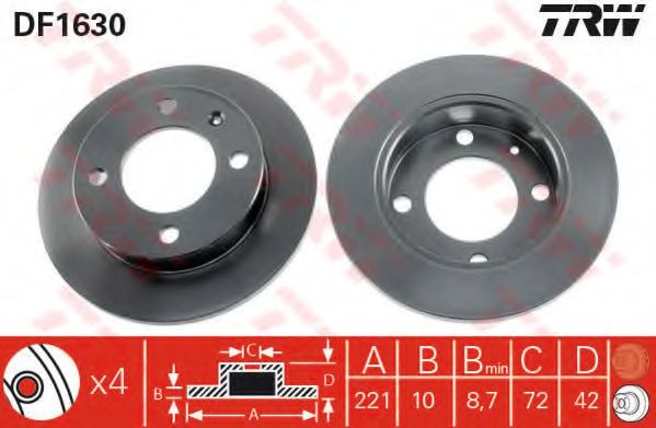Тормозной диск TRW DF1630