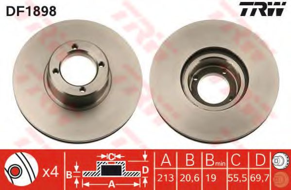 Тормозной диск TRW DF1898