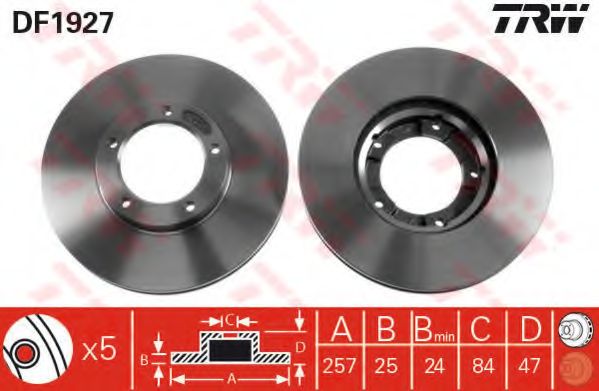 Тормозной диск TRW DF1927
