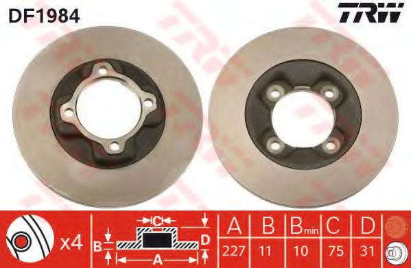 Тормозной диск TRW DF1984
