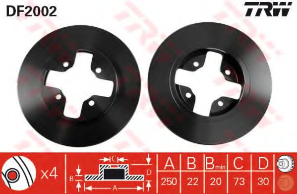 Тормозной диск TRW DF2002