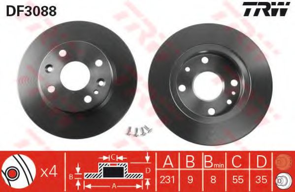 Тормозной диск TRW DF3088