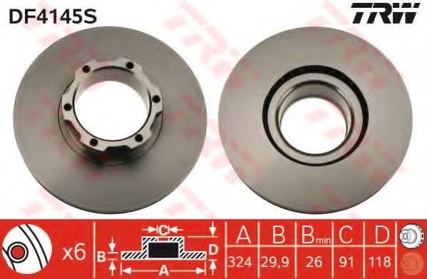 Тормозной диск TRW DF4145S