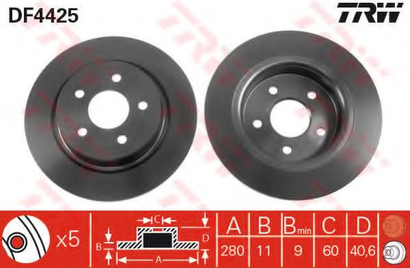 Тормозной диск TRW DF4425