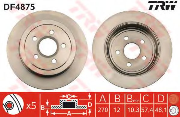 Тормозной диск TRW DF4875