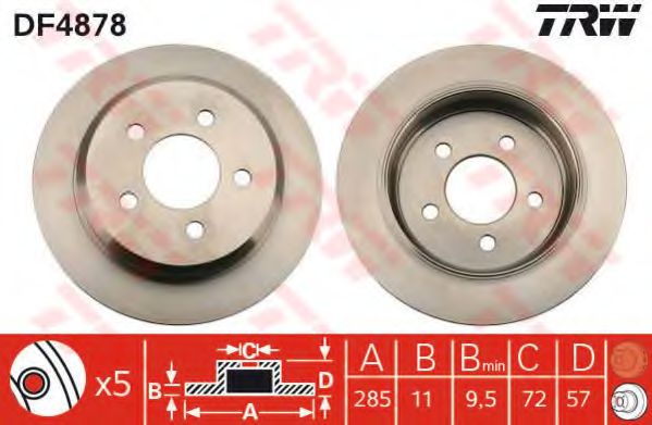 Тормозной диск TRW DF4878