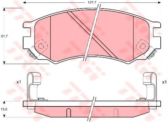 Комплект тормозных колодок, дисковый тормоз TRW GDB1175