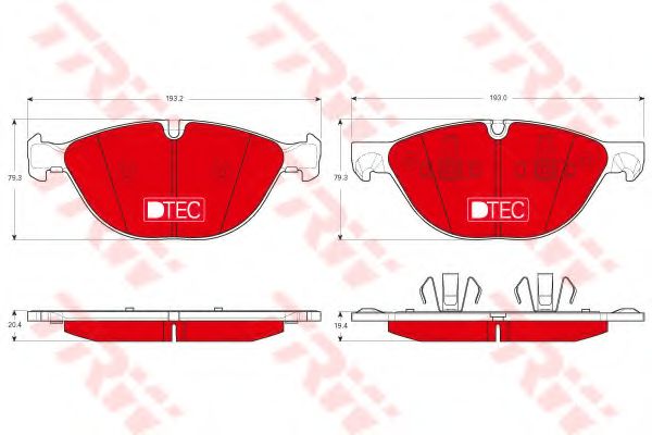 Комплект тормозных колодок, дисковый тормоз TRW GDB1728DTE