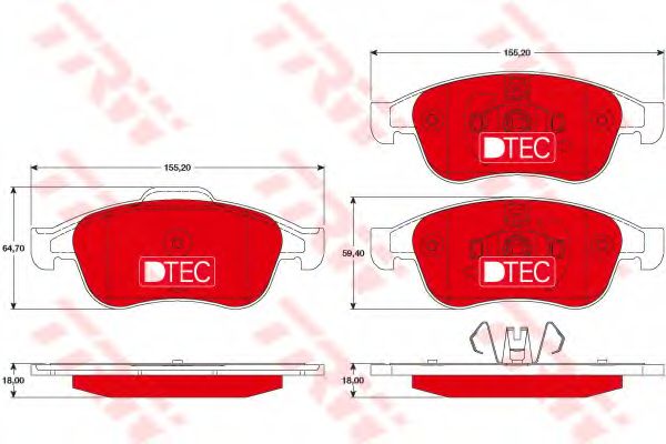 Комплект тормозных колодок, дисковый тормоз TRW GDB1789DTE