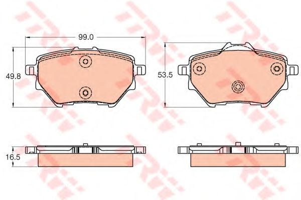 Комплект тормозных колодок, дисковый тормоз TRW GDB2036