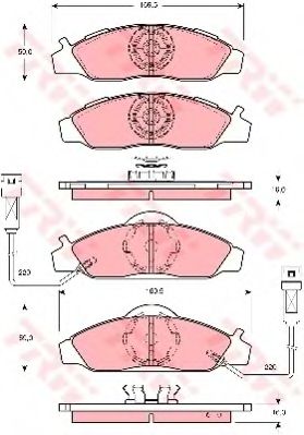 Комплект тормозных колодок, дисковый тормоз TRW GDB3134