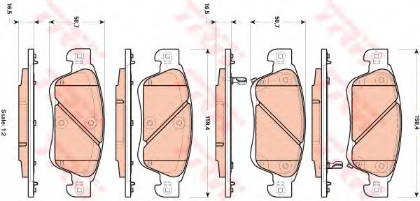 Комплект тормозных колодок, дисковый тормоз TRW GDB3503