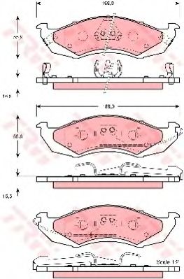Комплект тормозных колодок, дисковый тормоз TRW GDB4055
