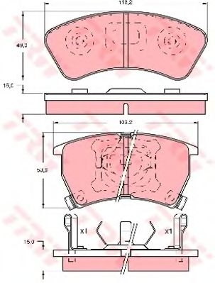 Комплект тормозных колодок, дисковый тормоз TRW GDB735