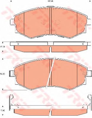 Комплект тормозных колодок, дисковый тормоз TRW GDB7521