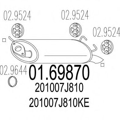 Глушитель выхлопных газов конечный MTS 01.69870